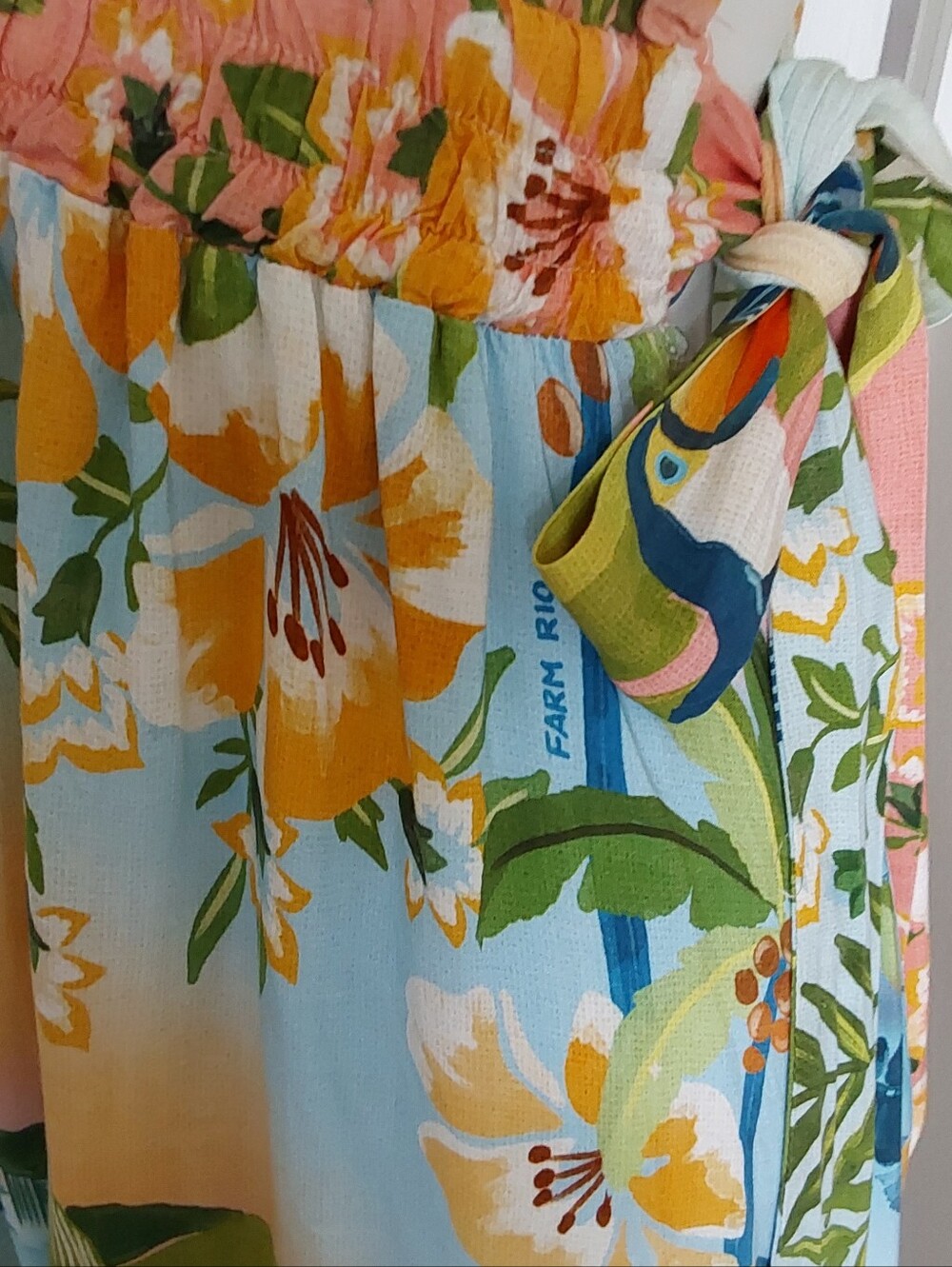 FARM Rio Peach Multi Tropical Maxi Dress Size 4-6 - Picture 7 of 7
